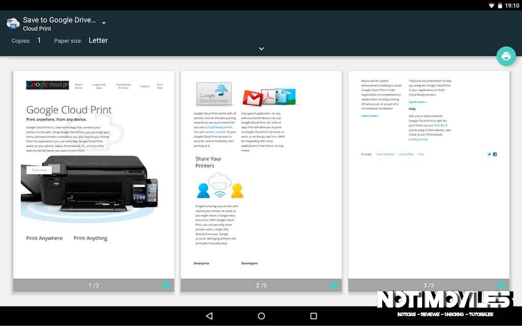 Google lanza Cloud Print para Android