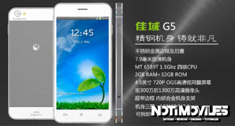 Jiayu G5 Contara con Acero inoxidable en su Construcción