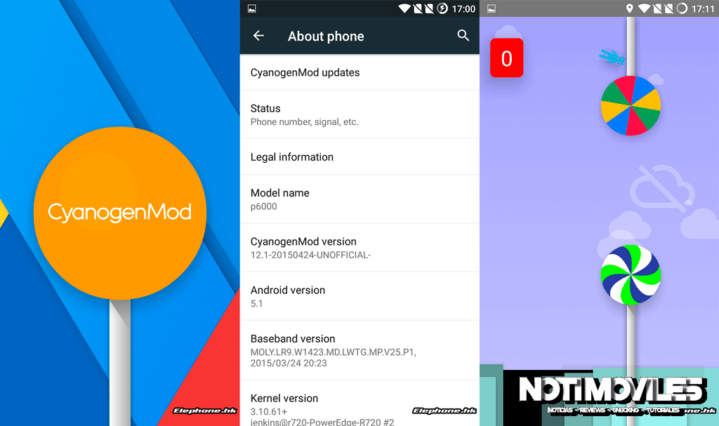 Elephone P6000 CM12, Actualización no Oficial