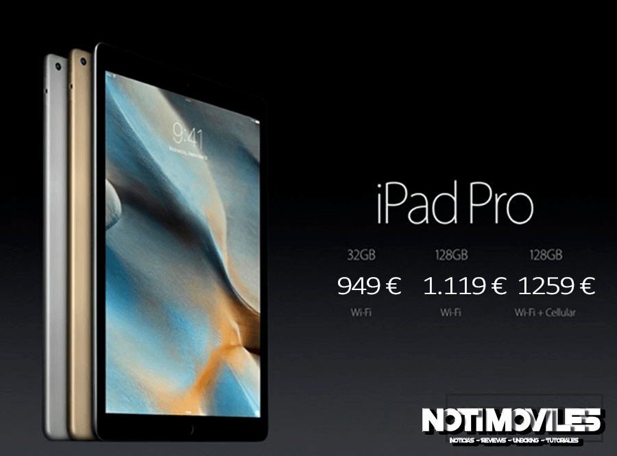Apple-iPad-Pro-precios.jpg iPad Pro Tedria un Precio de 949 € Para la Version Basica de 32GB con Conectividad WiFi