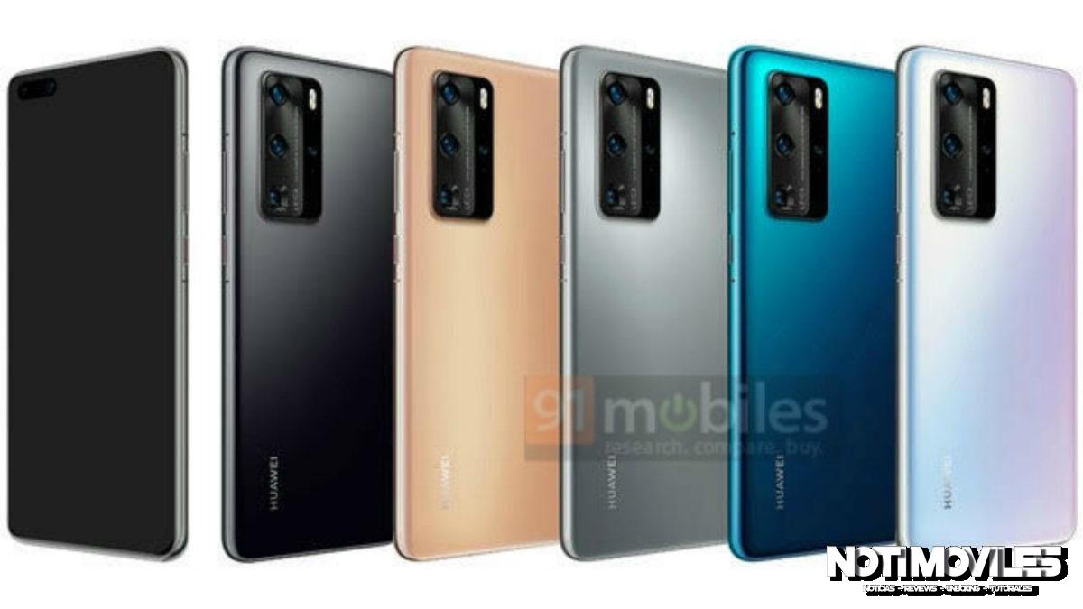 Huawei P40, P40 Pro colorways revelados en nueva filtración